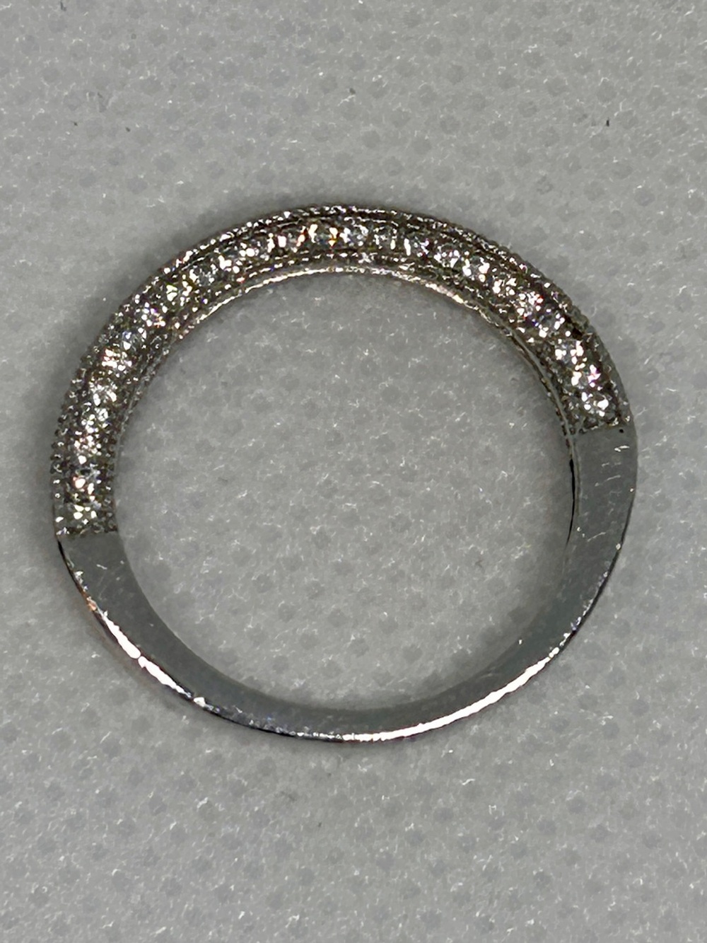 Sterling Silver Pavé Half-Band Ring in Silver